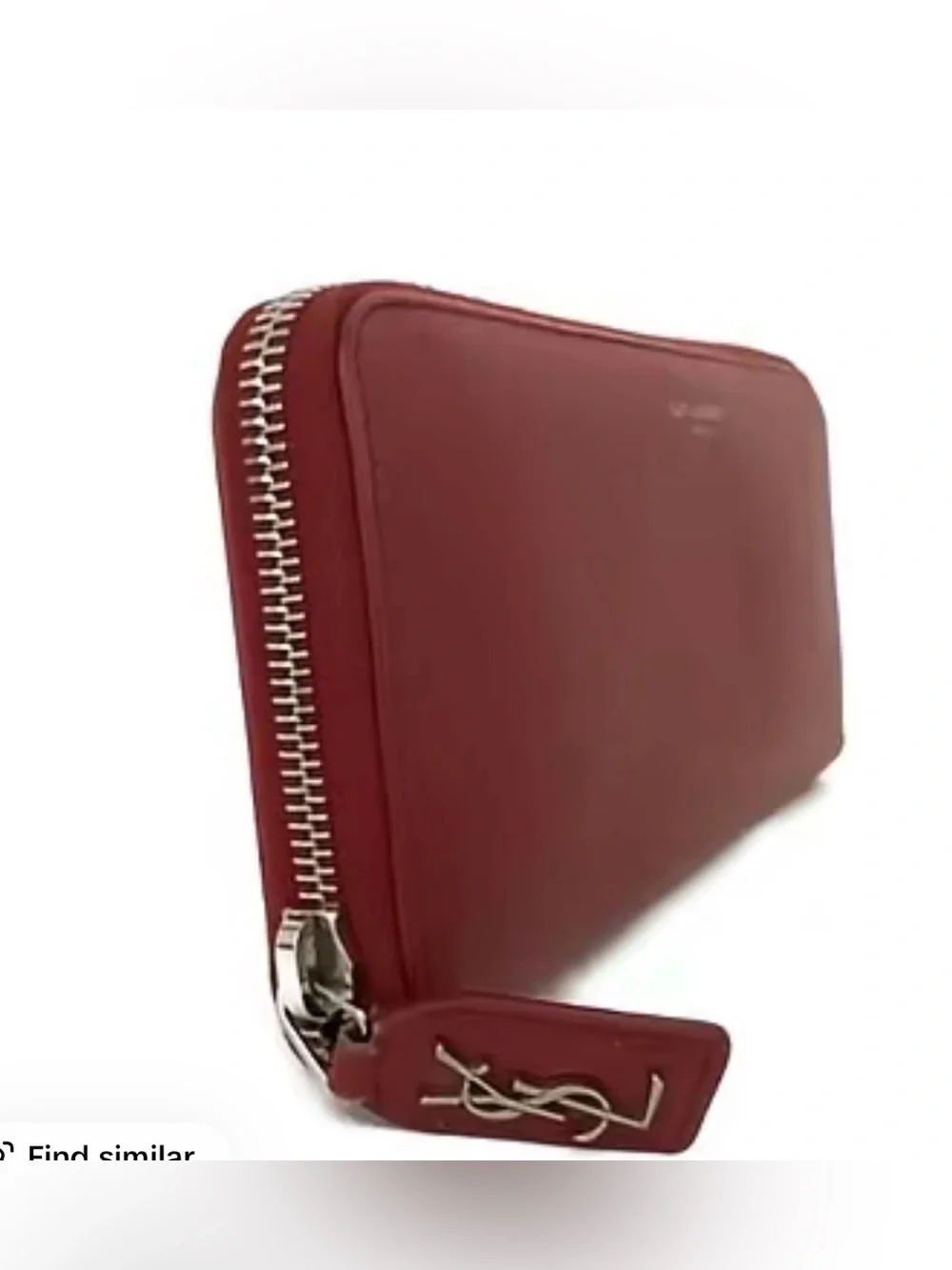Pre-owned Saint Laurent Cassandra Leather Zip Around Long Wallet Red - Picture 2 of 5
